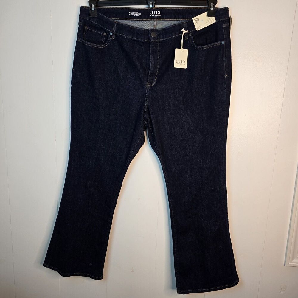 A.N.A‎ Women's Jeans Plus Size 26 Blue Mid Rise Slim Bootcut NWT